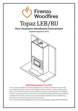 Topaz Zero Clearance Installation Instructions 2023
