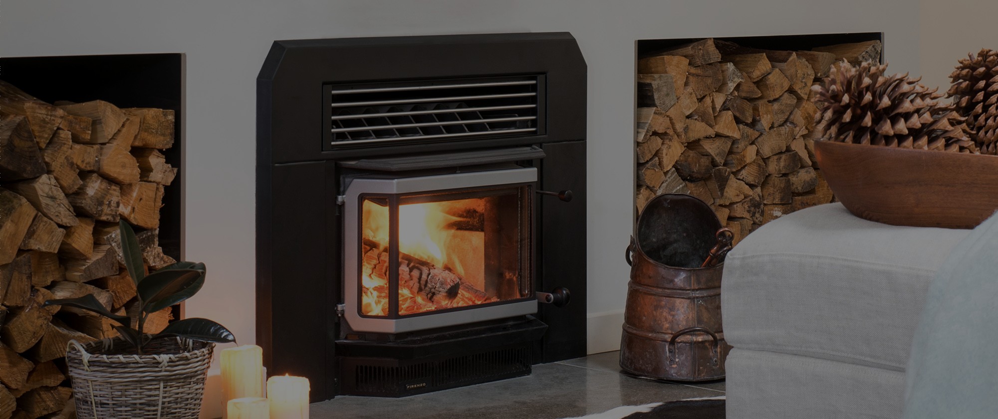 Firenzo Woodfires Wood Burning Fireplace Fireplace Inserts